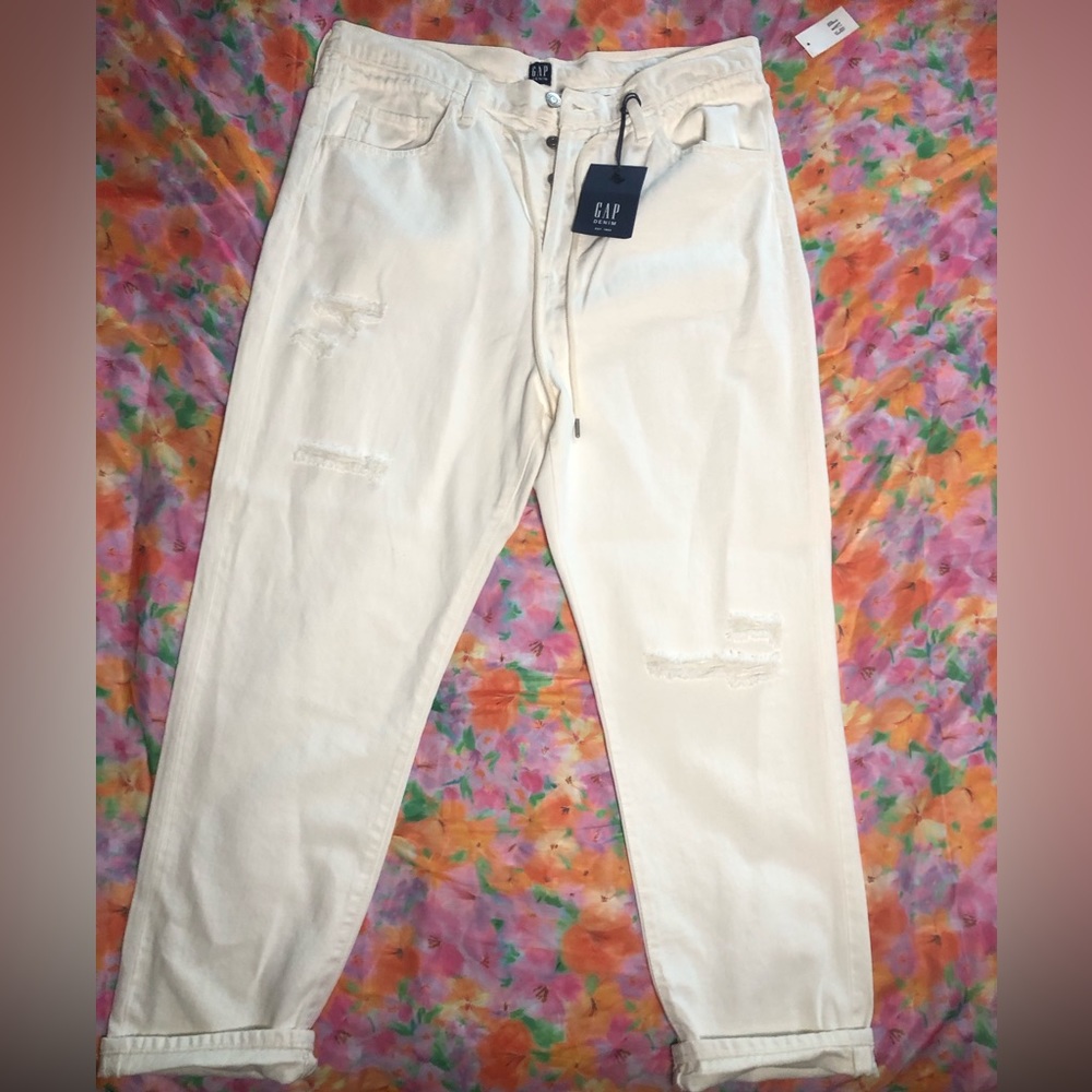 GAP NWT distressed paper bag jeans
